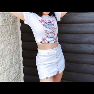 H&M Japan Shirt with Dragon and Flowers